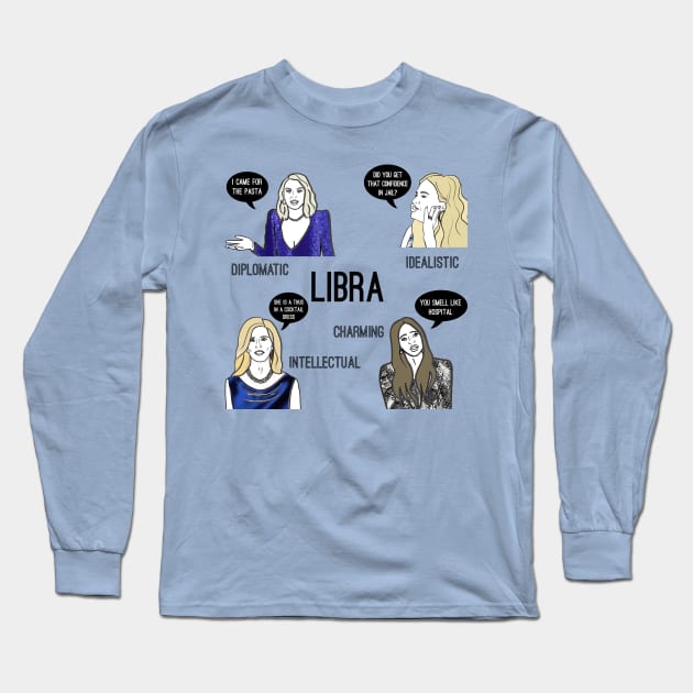 Libra- Bravostrology series Long Sleeve T-Shirt by Katsillustration